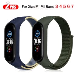 Nylon Strap For Xiaomi Mi Band 7 6 5 4 3 Bracelet Watchband Pulsera Correa Strap Miband 7 6 5 4 3 Bracelet Wristband Sport Loop