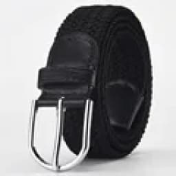 New Design Navy Blue Black Men Belt Very Popular 105cm Korean Elements Luxury Woven Stretch Casual Alloy Buckle Needle Elastic