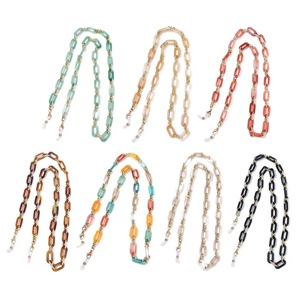Elegant Candy Color Acrylic Glasses Chain Multicolor Sunglasses Lanyard Necklace Women Reading Glasses Hanging Neck Strap Rope