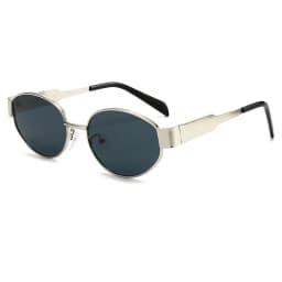 Luxury Round Metal Sunglasses for Women and Men Designer Triomphe Fashion Oval Glasses Glamour Brand Stylish Eyewear UV400