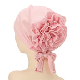 Fashionable Women's Hijabs Solid Color Hijab Turban Caps Chiffon Flower Decor Headwear Islamic Head Wrap Head Scarf Cap
