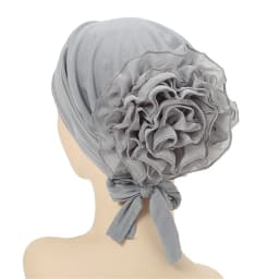 Fashionable Women's Hijabs Solid Color Hijab Turban Caps Chiffon Flower Decor Headwear Islamic Head Wrap Head Scarf Cap