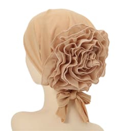 Fashionable Women's Hijabs Solid Color Hijab Turban Caps Chiffon Flower Decor Headwear Islamic Head Wrap Head Scarf Cap