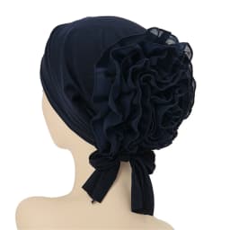 Fashionable Women's Hijabs Solid Color Hijab Turban Caps Chiffon Flower Decor Headwear Islamic Head Wrap Head Scarf Cap