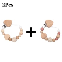 New Heart Baby Anti-Drop Chain Pacifier Clips Silicone Beads Infant Nipple Appease Soother Chain Clips Dummy Holder Nipple Clip