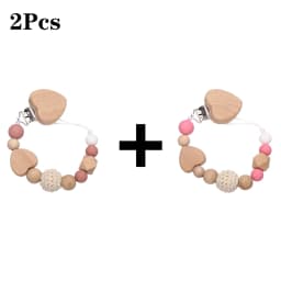 New Heart Baby Anti-Drop Chain Pacifier Clips Silicone Beads Infant Nipple Appease Soother Chain Clips Dummy Holder Nipple Clip