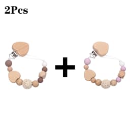 New Heart Baby Anti-Drop Chain Pacifier Clips Silicone Beads Infant Nipple Appease Soother Chain Clips Dummy Holder Nipple Clip