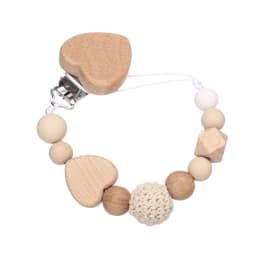 New Heart Baby Anti-Drop Chain Pacifier Clips Silicone Beads Infant Nipple Appease Soother Chain Clips Dummy Holder Nipple Clip