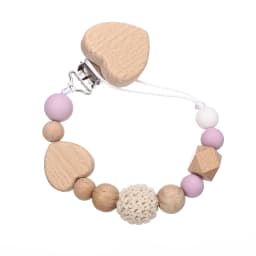 New Heart Baby Anti-Drop Chain Pacifier Clips Silicone Beads Infant Nipple Appease Soother Chain Clips Dummy Holder Nipple Clip
