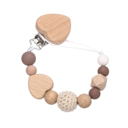 New Heart Baby Anti-Drop Chain Pacifier Clips Silicone Beads Infant Nipple Appease Soother Chain Clips Dummy Holder Nipple Clip