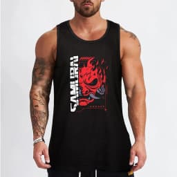 samurai rock band Tank Top sleeveless gym shirt man fitness Gym wear