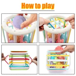 Montessori Baby Toys Stack Pull Blocks Games 0-12 Months Color Shade Sensory Development Learning Educational Toys Babies Infant