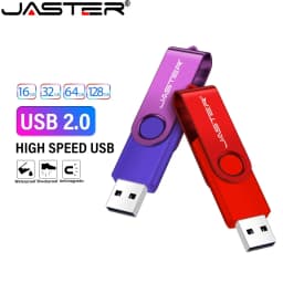 JASTER Business Gift USB Flash Drive 128GB Real Capacity Pen Drive 64GB Rotatable Memory Stick 32GB High Speed USB Stick 16GB