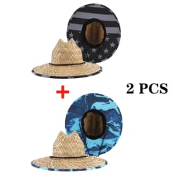 2024 1PC/2PCS New Women Lifeguard Hat Straw Summer Beach Sun Hat Outdoor Bohemia Lady Fashion Fedora Panama Hat