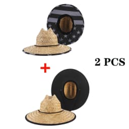 2024 1PC/2PCS New Women Lifeguard Hat Straw Summer Beach Sun Hat Outdoor Bohemia Lady Fashion Fedora Panama Hat
