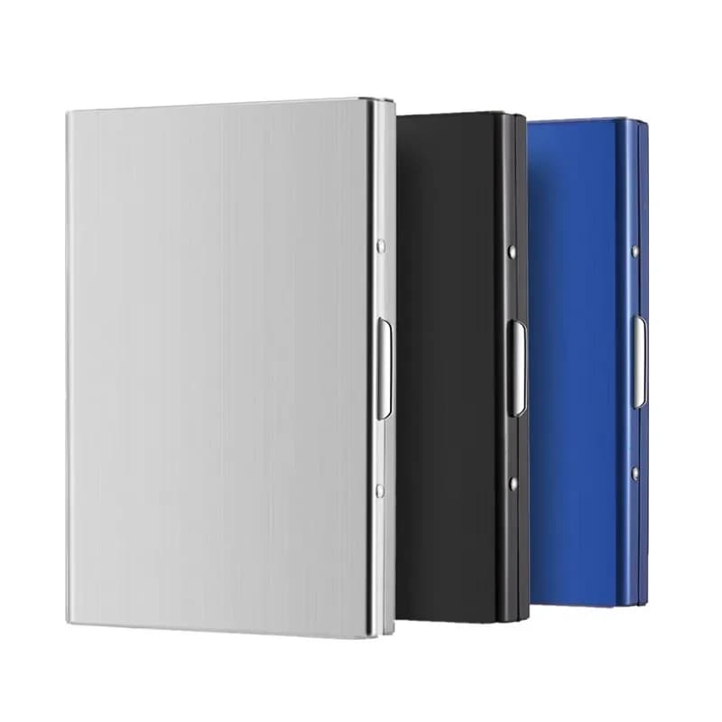 9.5*6.5*1.3cm Metal Card Box Stainless Steel ID Credit Card Holder RFID Blocking Credit Card Case Protector Walletwith 6 Slot