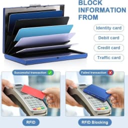 9.5*6.5*1.3cm Metal Card Box Stainless Steel ID Credit Card Holder RFID Blocking Credit Card Case Protector Walletwith 6 Slot