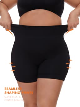 Plus Size Women's Seamless Shapeing Shorts High Waist-Lift Shapeing Panties Safety Leggings Yoga Pants