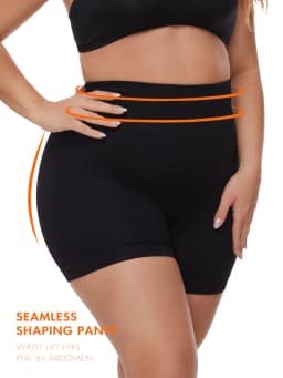 Plus Size Women's Seamless Shapeing Shorts High Waist-Lift Shapeing Panties Safety Leggings Yoga Pants