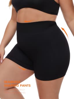 Plus Size Women's Seamless Shapeing Shorts High Waist-Lift Shapeing Panties Safety Leggings Yoga Pants