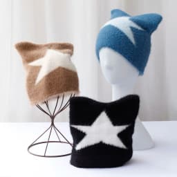 new y2k Cat ears star pattern Beanies Hat Men Winter Autunm Warm Knitted Bonnet Cap Soft Skullies Beanies Caps Boys Gifts