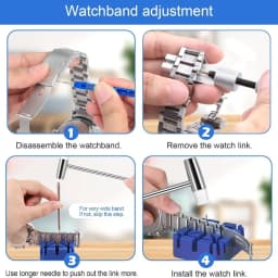 Watch Repair Kit Battery Replacement Watch Link Removal Resizing Back Cover Opener Screwdriver Spring Remover Cleaning Tool Set