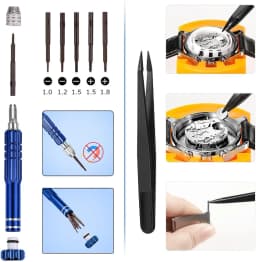 Watch Repair Kit Battery Replacement Watch Link Removal Resizing Back Cover Opener Screwdriver Spring Remover Cleaning Tool Set