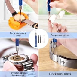 Watch Repair Kit Battery Replacement Watch Link Removal Resizing Back Cover Opener Screwdriver Spring Remover Cleaning Tool Set