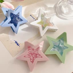 1pc Candy Color Star Grasp Clip Women's Hairpin Sweet Cool Dopamine Hairpin Acetate Headpiece Shark Clip