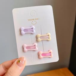 4pcs/set Sweet Geometric Stars Bow Hair Barrettes Cute Candy Color Hairpins Bangs Clips For Girls Kids Toddler Hair Accessories