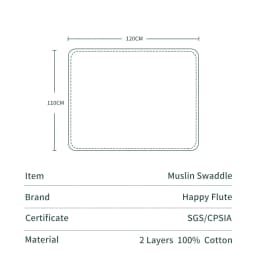 HappyFlute 1pc Baby Soft Muslin Swaddle 100% Cotton Blanket Comfortable Muslin Diaper 120*110cm For Kids