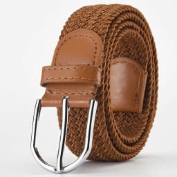 Wine Red 105cm Men Belt New Design Very Popular Women Luxury Woven Stretch Casual Alloy Buckle Needle Elastic Canvas Korea