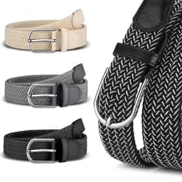 Wine Red 105cm Men Belt New Design Very Popular Women Luxury Woven Stretch Casual Alloy Buckle Needle Elastic Canvas Korea