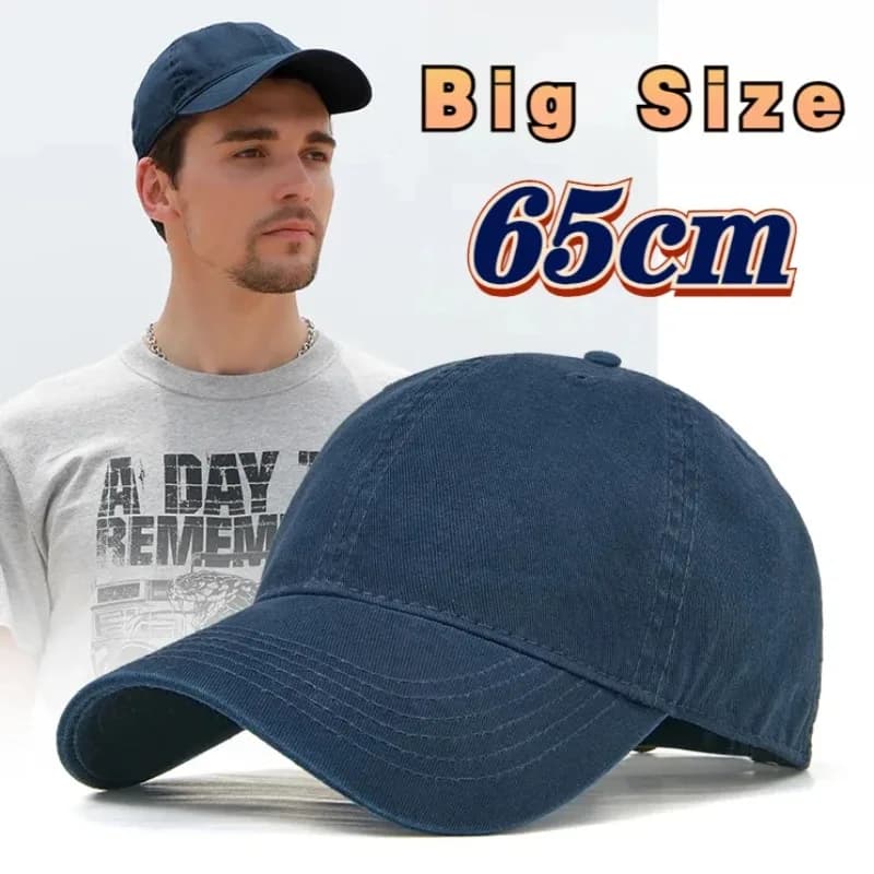 New Solid Color Big Size 63cm Soft Cotton Baseball Caps Men Classic Plus Snapback Cap Ladies High Quality Golf Sun Hat 59-62cm