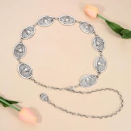 Western Belts for Women Metal Chain Belt Cowgirl Country Chain Belts Adjustable Concho Belt for Sweaters Dresses Jeans