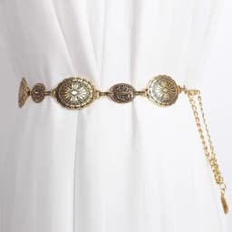 Western Belts for Women Metal Chain Belt Cowgirl Country Chain Belts Adjustable Concho Belt for Sweaters Dresses Jeans