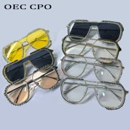 Diamonds Sunglasses Women 2026 New Luxury Rhinestone Unique Hand Fashion One Piece Sunglasses Female Oversized Glasses Eyewear