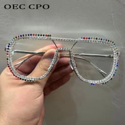 Diamonds Sunglasses Women 2026 New Luxury Rhinestone Unique Hand Fashion One Piece Sunglasses Female Oversized Glasses Eyewear