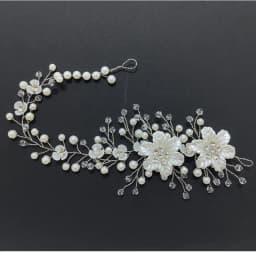 Imitation Pearl White Flower Hair Band Handmade Rhinestone Headband Women Bridal Headwear Wedding Party Hair Accessories