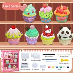 Creative DIY Plaster Mold Full Set Handcrafted Painting Coloring Pigment Unicorn Cake Animal Graffiti Art Mini Toys