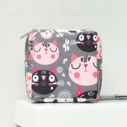 Women Sanitary Napkin Tampon Storage Bag Cute Makeup Pouches Zipper Women Cosmetic Lipstick Key Earphone Data Cables Organizer