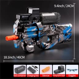 Electric Gel Gun in Transparent Black! Fully Automatic Splatter Ball Toy, Perfect for Outdoor Shooting Games (No Bullets)