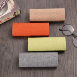 Retro Oval Glasses Box Sunglasses Linen Folding Eyewear Case Optical Handmade Storage Glasses Case