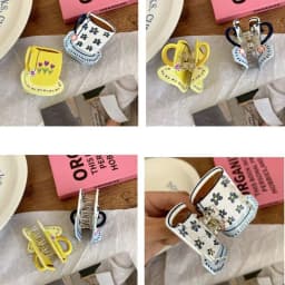 Personalized Acetic Acid Acetate Hair Claw Cute Cartoon Coffee Cup Hair Clip Flower Grab Clip Small Hair Claw Girl