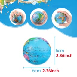 Mini Foam Earth Extrusion Toy Soft Sponge Earth World Map Ball World Map Toy Children Adult Decompression Novelty Toy