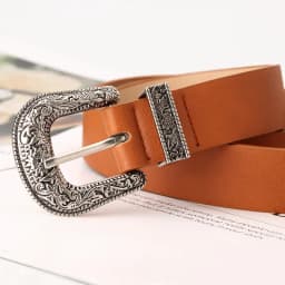 105cm Women's Vintage Pin Buckle Belt with Stylish Embellished Women Waist Belts for Jeans