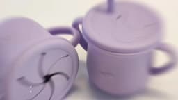 Silicone Baby Straw Cup - Cute Training Sippy Cup with Handles, Straws, Lids - Reusable Snack Cups Feeding Supplies for Toddlers