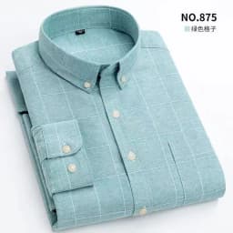 Cotton non-ironing men's Oxford woven long sleeve shirt anti-wrinkle easy to take care of business casual social slim-fit shirt