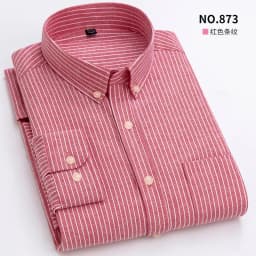 Cotton non-ironing men's Oxford woven long sleeve shirt anti-wrinkle easy to take care of business casual social slim-fit shirt