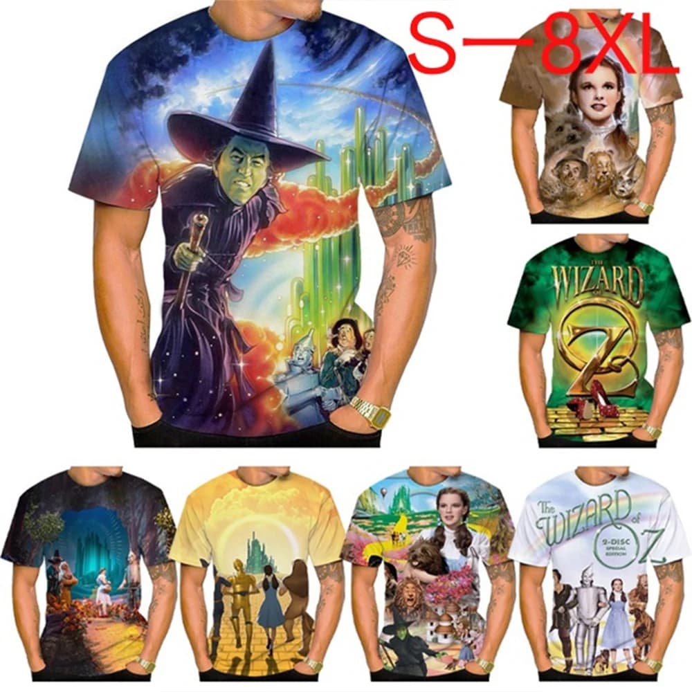 Summer Hot Selling Creative Oil Painting The Wizard of Oz 3D Printing Art Pattern Personalized Fashion T-shirt